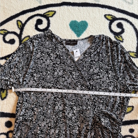 NWT Lane Bryant Black and White Midi V-Neck 3/4 Sleeve Dress Size 22/24 - Picture 6 of 8